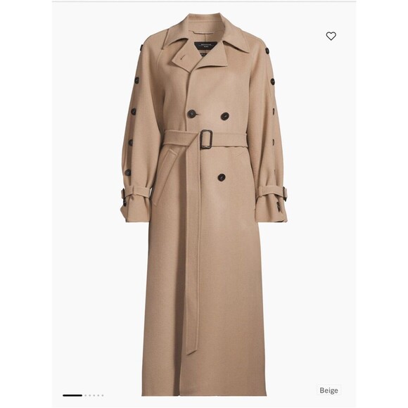 Weekend Max Mara Natale Wool Belted Trench Coat Color Beige US Size 8 New $1225 - Picture 1 of 16